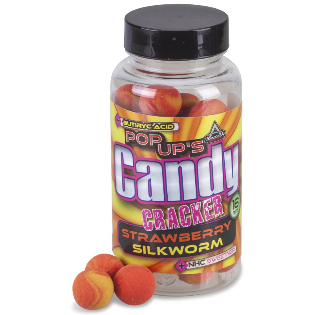 Anaconda pop up´s Candy cracker Strawberry–Silkworm 14mm