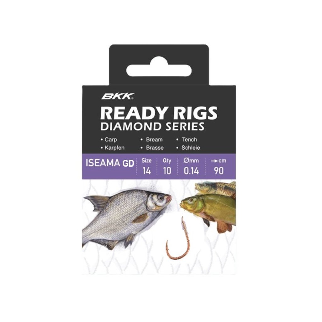 BKK Návazec Ready Rig Diamond Iseama GD Velikost 8 0,18mm 70cm 10ks