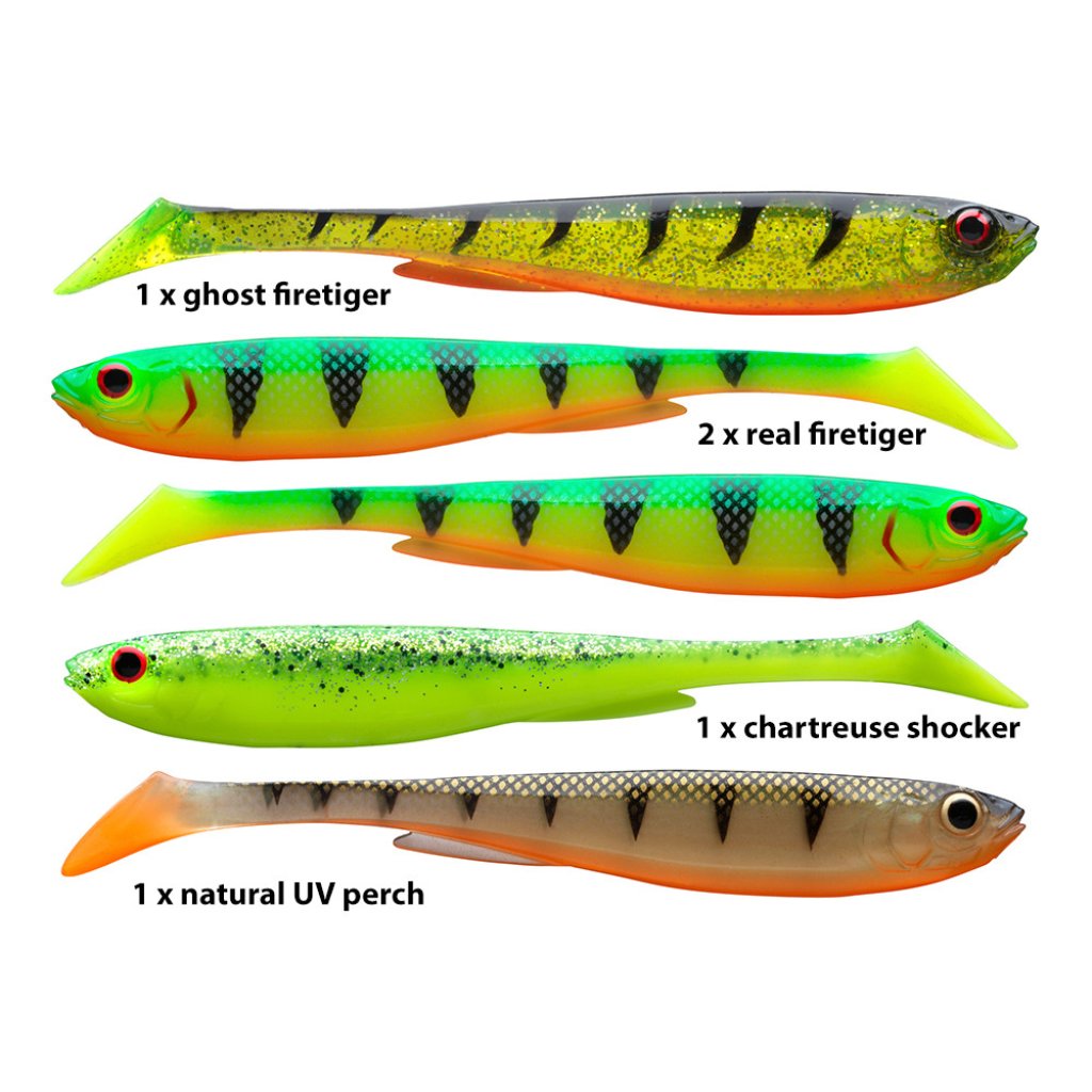 Daiwa Gumová nástraha Prorex Slim Shady Flash Color Set 7,5cm 20g 5ks
