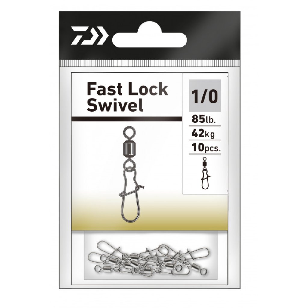 Daiwa Obratlík s karabinkou Fast Lock Swivel Velikost 1 33kg 10ks