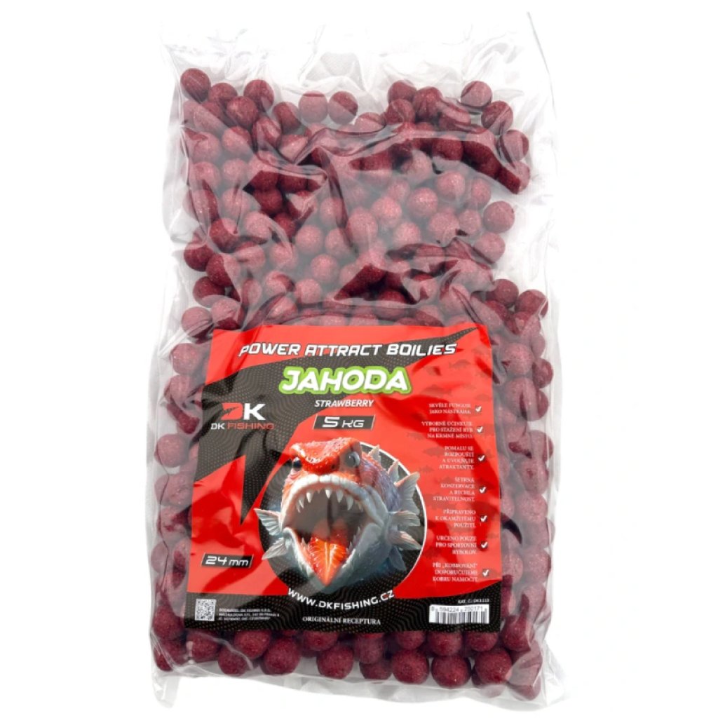DK FISHING boilies Power Attract jahoda 5kg 24mm