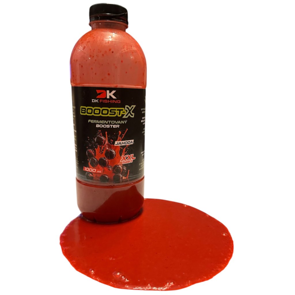 DK FISHING fermentovaný booster BOOOST-X jahoda 1 litr