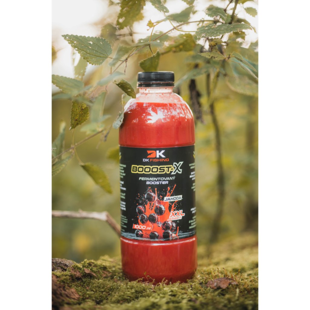 DK FISHING fermentovaný booster BOOOST-X jahoda 1 litr