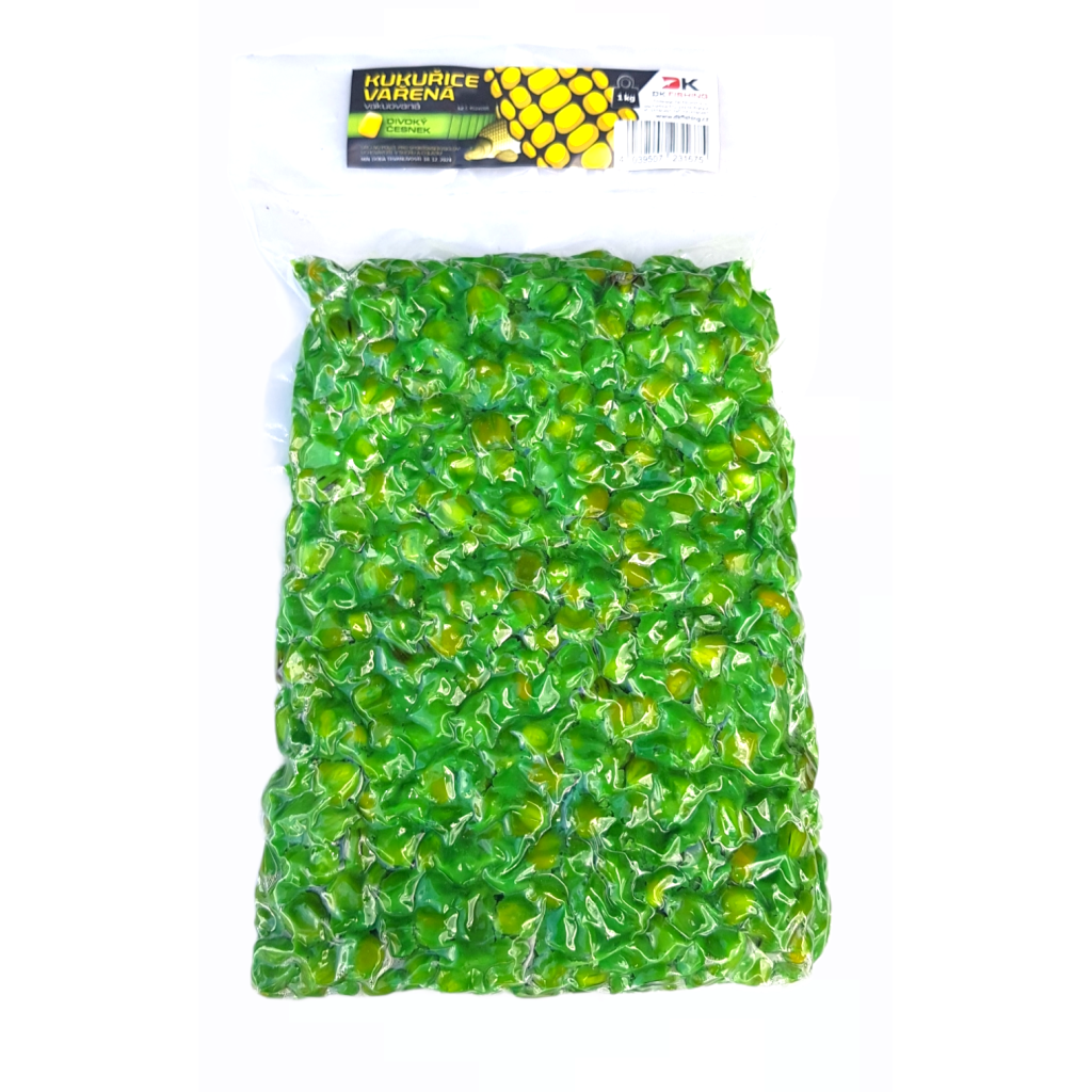 DK Fishing vařená kukuřice 1 kg, česnek