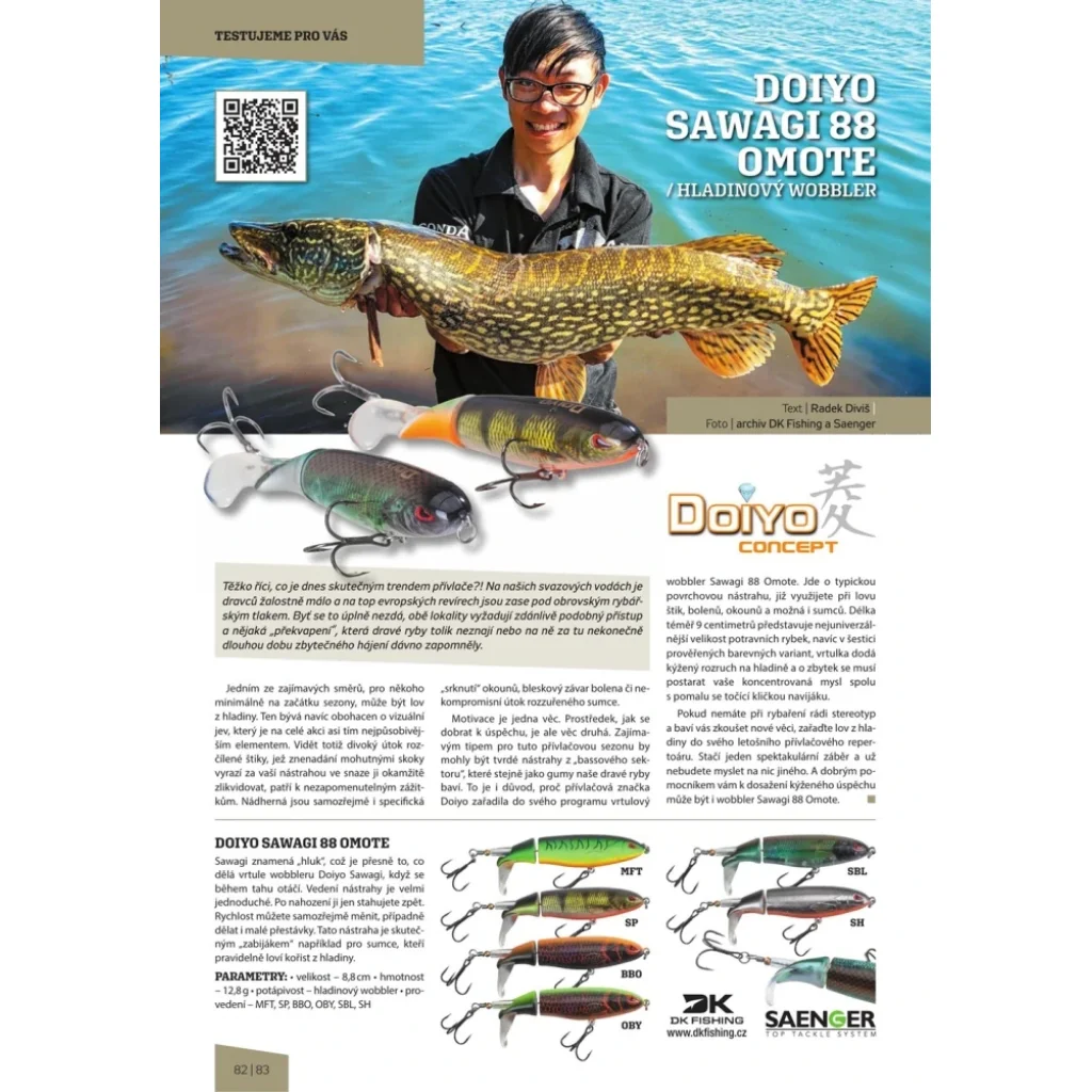 Doiyo wobler Sawagi 88 omote 8,8cm 12,8g MFT