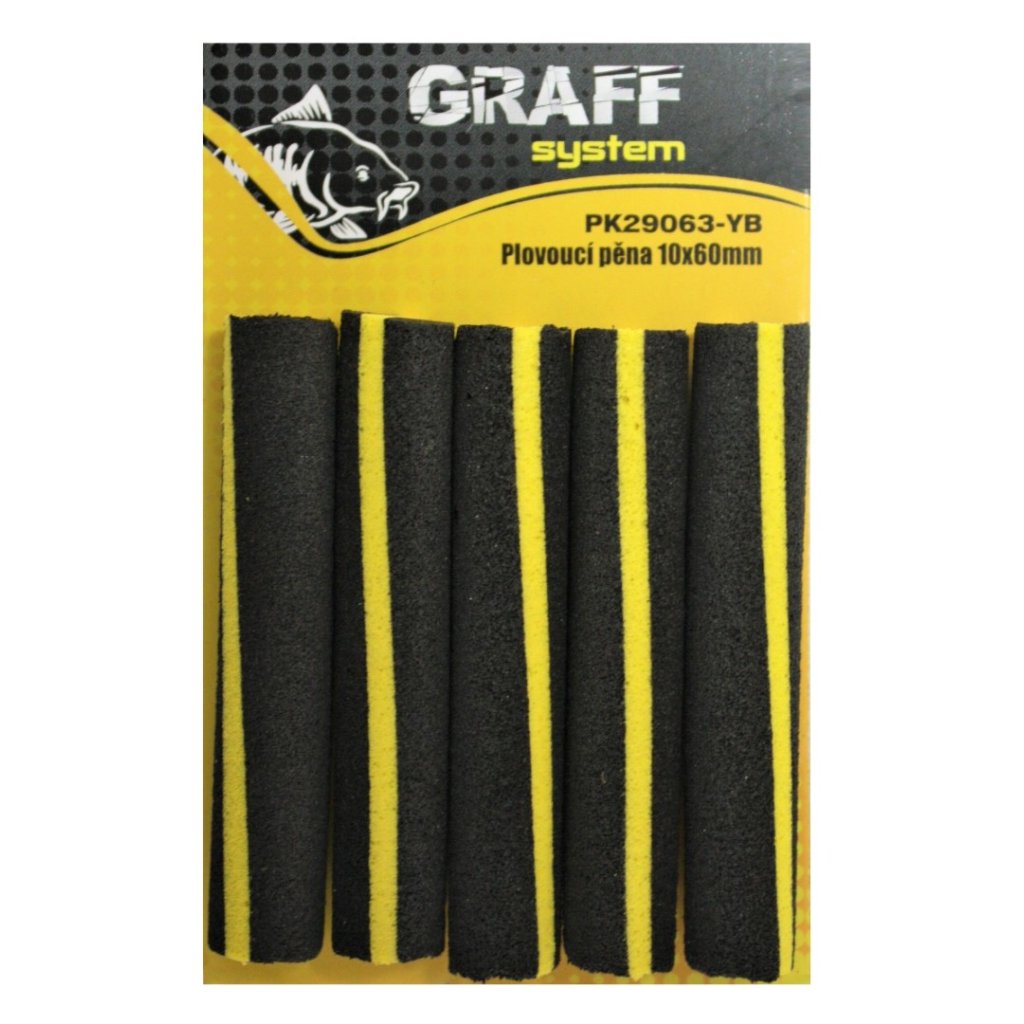 Graff Plovoucí pěna 10mm x 60mm Žluto-černá 5ks