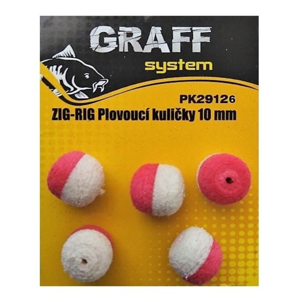Graff Zig-Rig Plovoucí kuličky 10mm Bílá/Červená