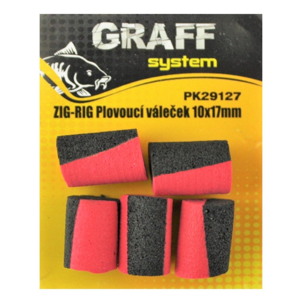 Graff Zig-Rig Plovoucí váleček 10x17mm Černá/Červená 5ks