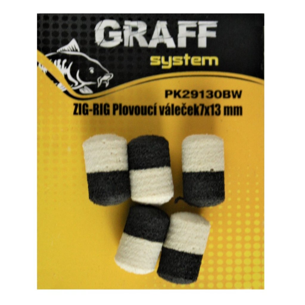 Graff Zig-Rig Plovoucí váleček 7x13mm Černá/Bílá 5ks