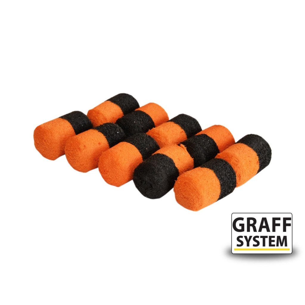 Graff Zig-Rig Plovoucí váleček 7x13mm Černá/Oranžová 10ks