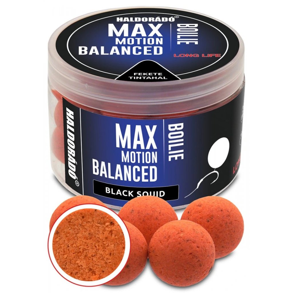Haldorádó Boilies Balanced Max Motion 70g 20mm Černý kalamár