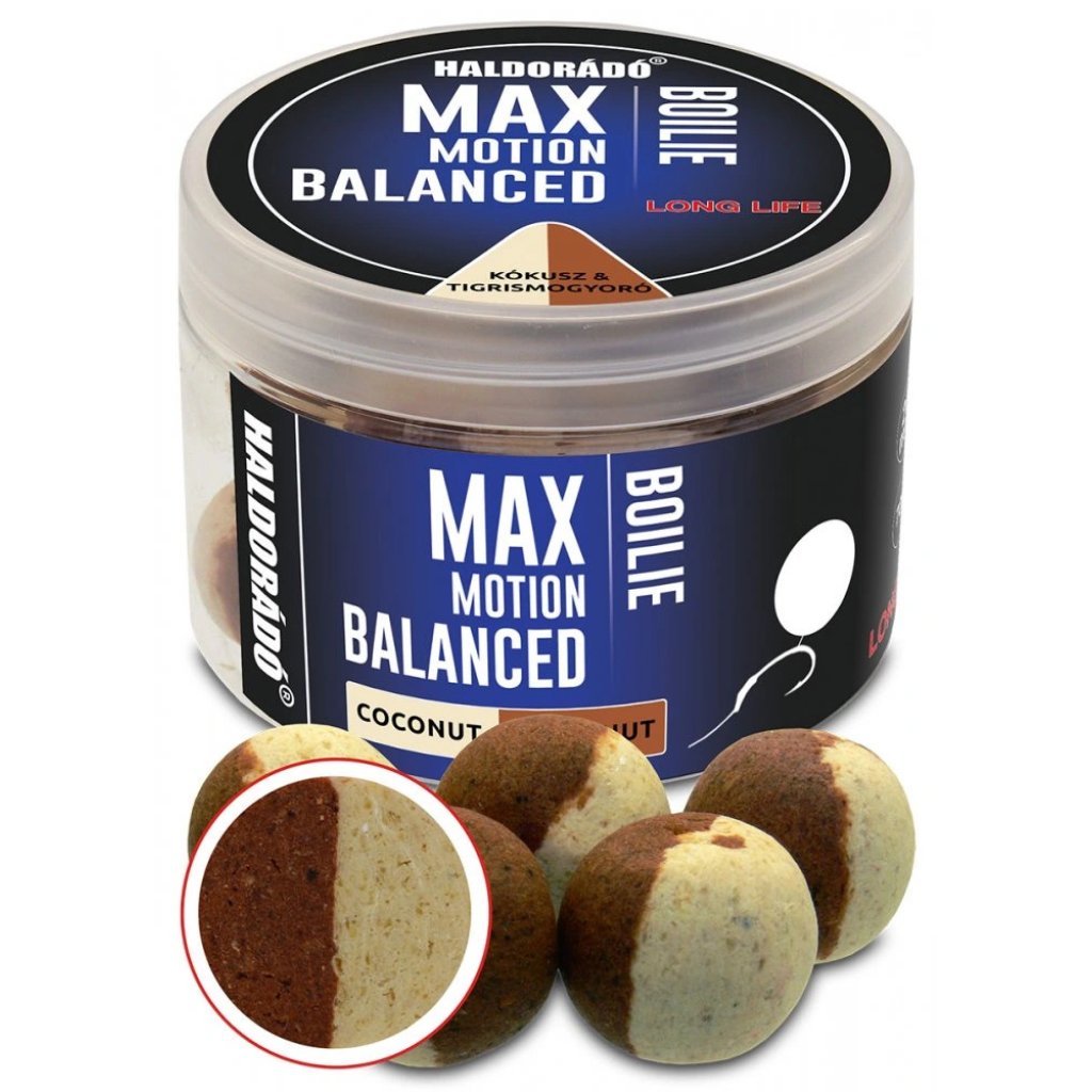 Haldorádó Boilies Balanced Max Motion 70g 20mm Kokos-Tygří ořech