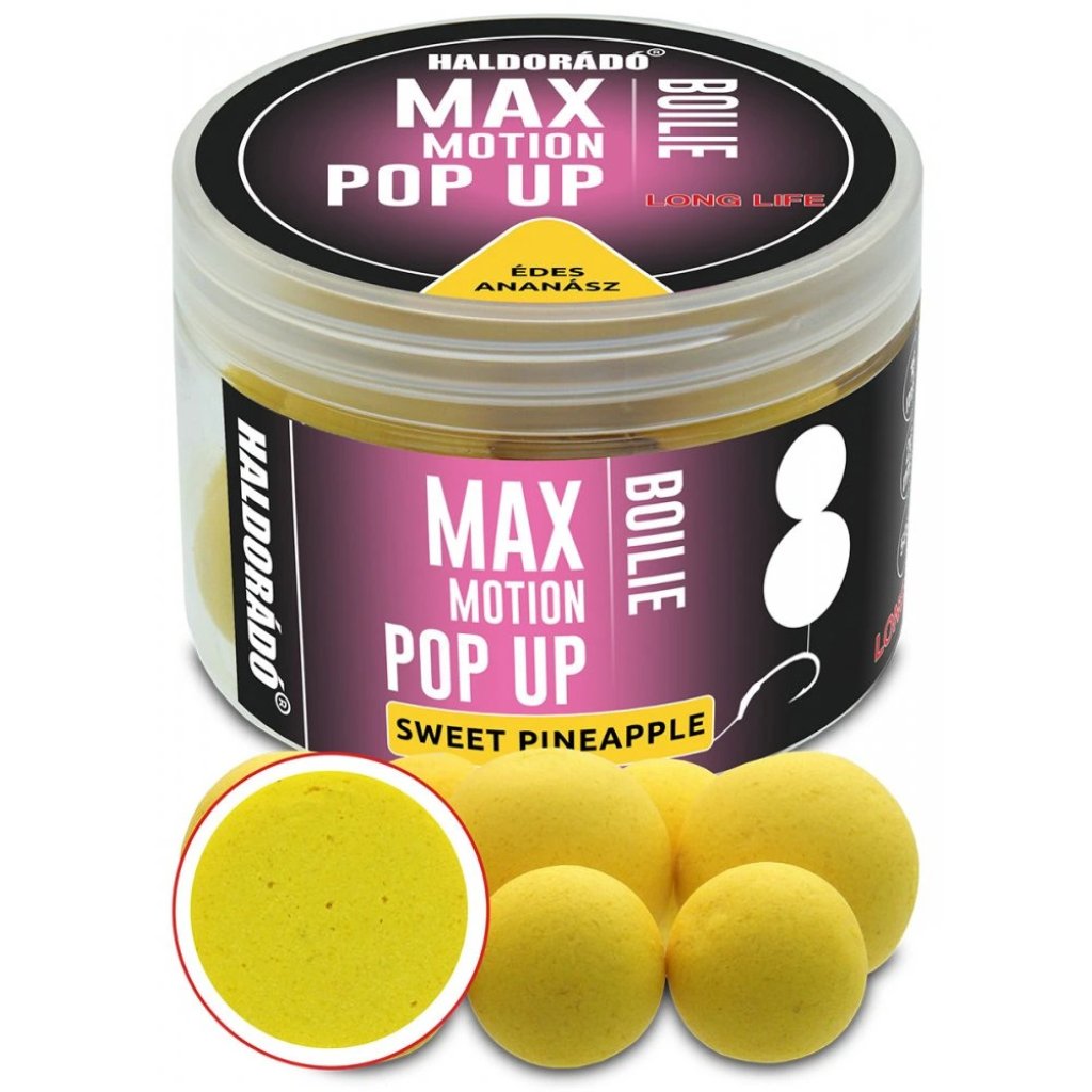 Haldorádó Pop-Up Boilies Max Motion 50g 16+20mm Sladký ananas