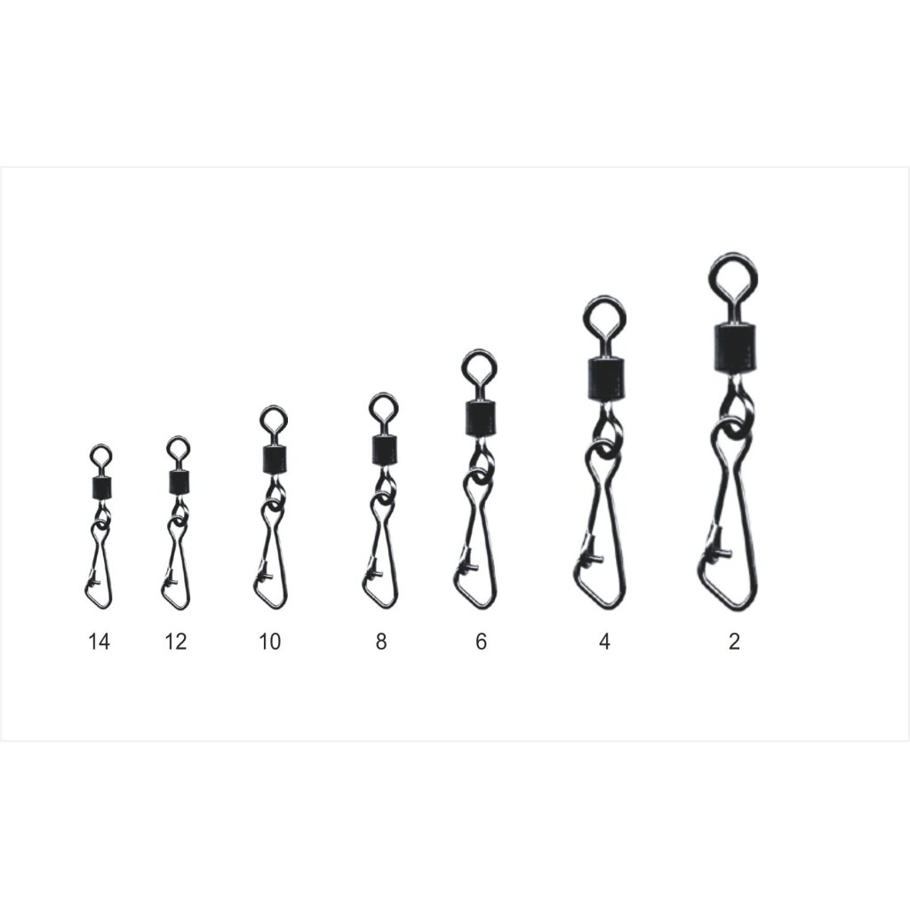 Mistrall karabinka s obratlíkem Rolling Swivel, vel. 6, 20 kg, 10ks/bal