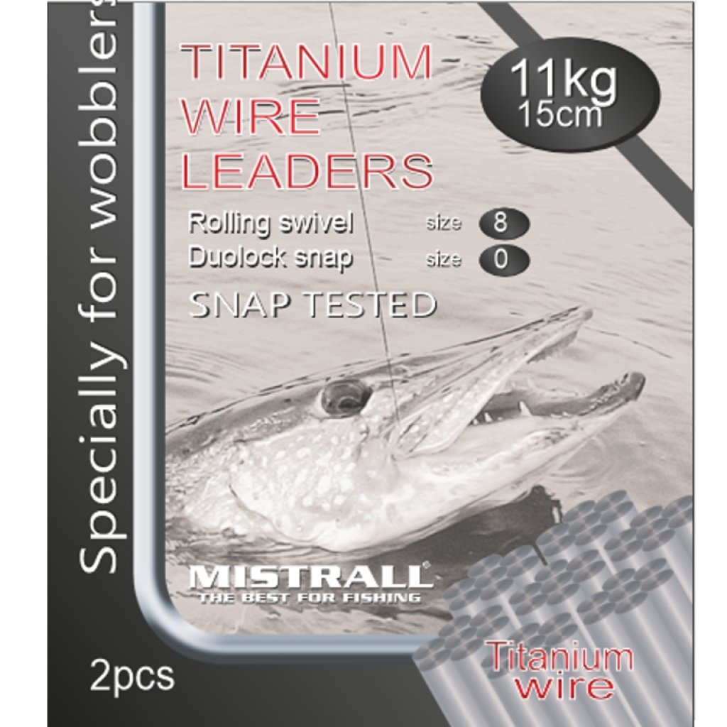 Mistrall titanové lanko pro lov dravců 15kg 15cm 2ks