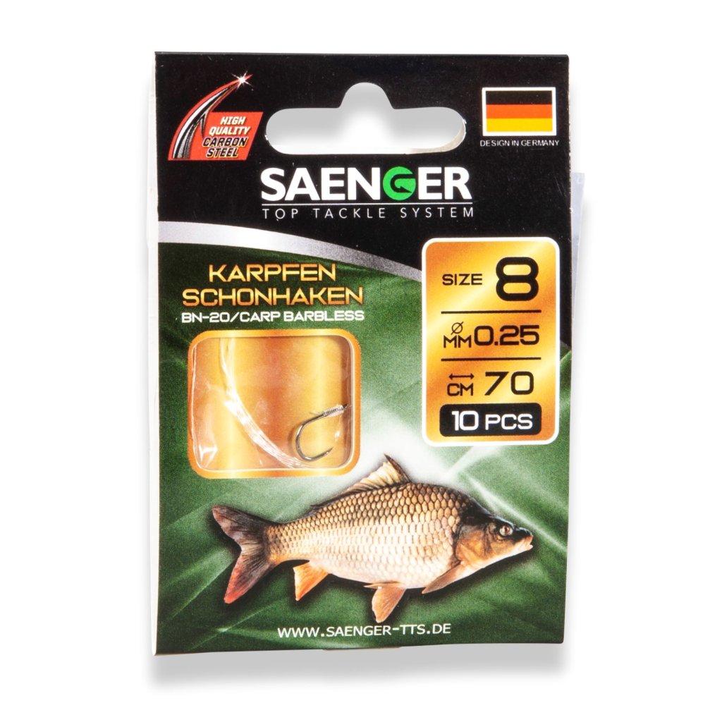 Saenger Návazec na kapry bezprotihrotý Karpfen Schonhaken vel. 4, 10 ks/bal