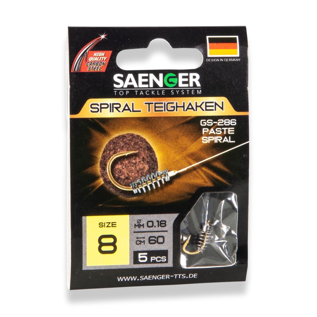 Saenger Návazec pro lov s těstem (háček se spirálou) Teighaken GS-286 vel. 6, 5 ks/bal