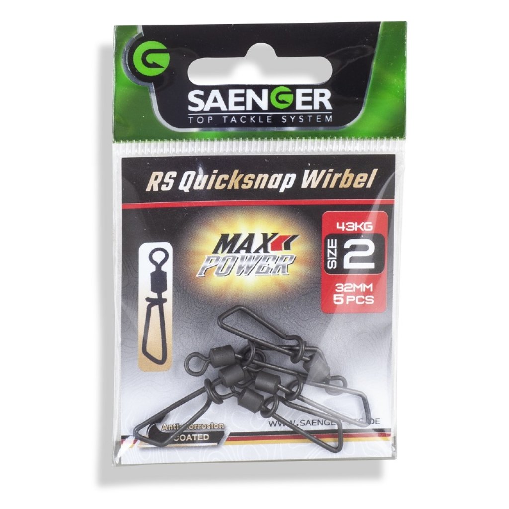 Saenger navlékací karabinka s obratlíkem RS Quicksnap Wirbel 8 20mm, 8ks/bal