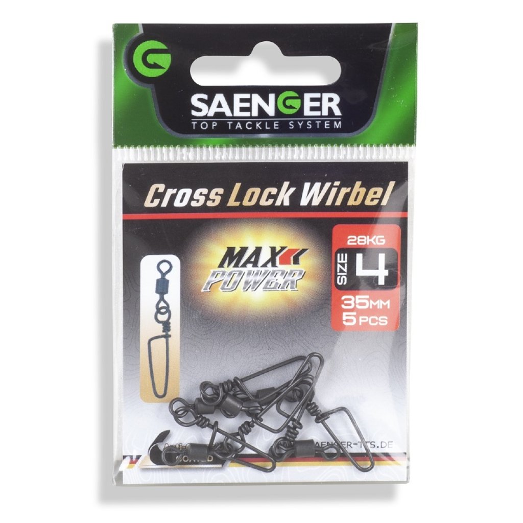 Saenger obratlík s bezpečnostní karabinkou Cross Lock Wirbel 4 35mm, 4ks/bal