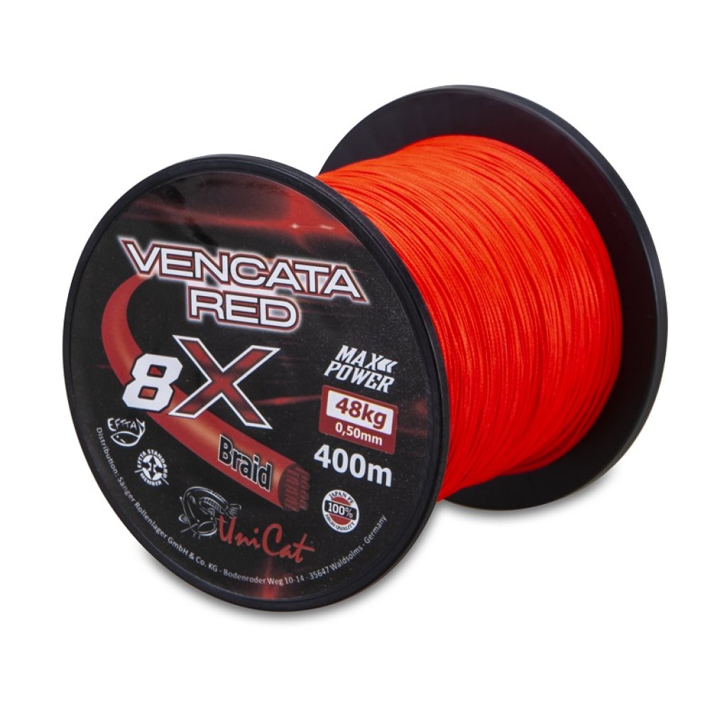 Uni Cat šňůra 8 X Vencata Red 0,50mm, 400m, 48 kg