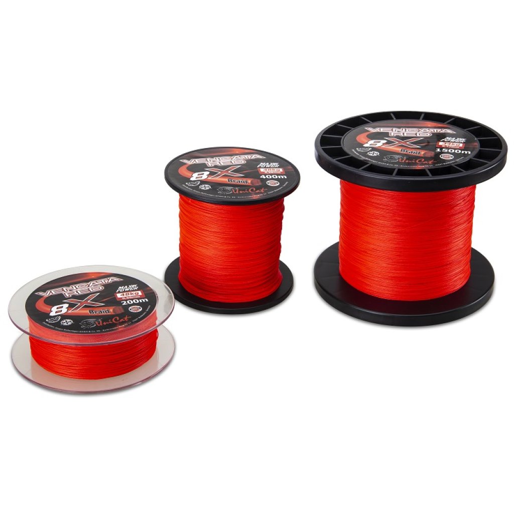 Uni Cat šňůra 8 X Vencata Red 0,60mm, 200m, 57 kg