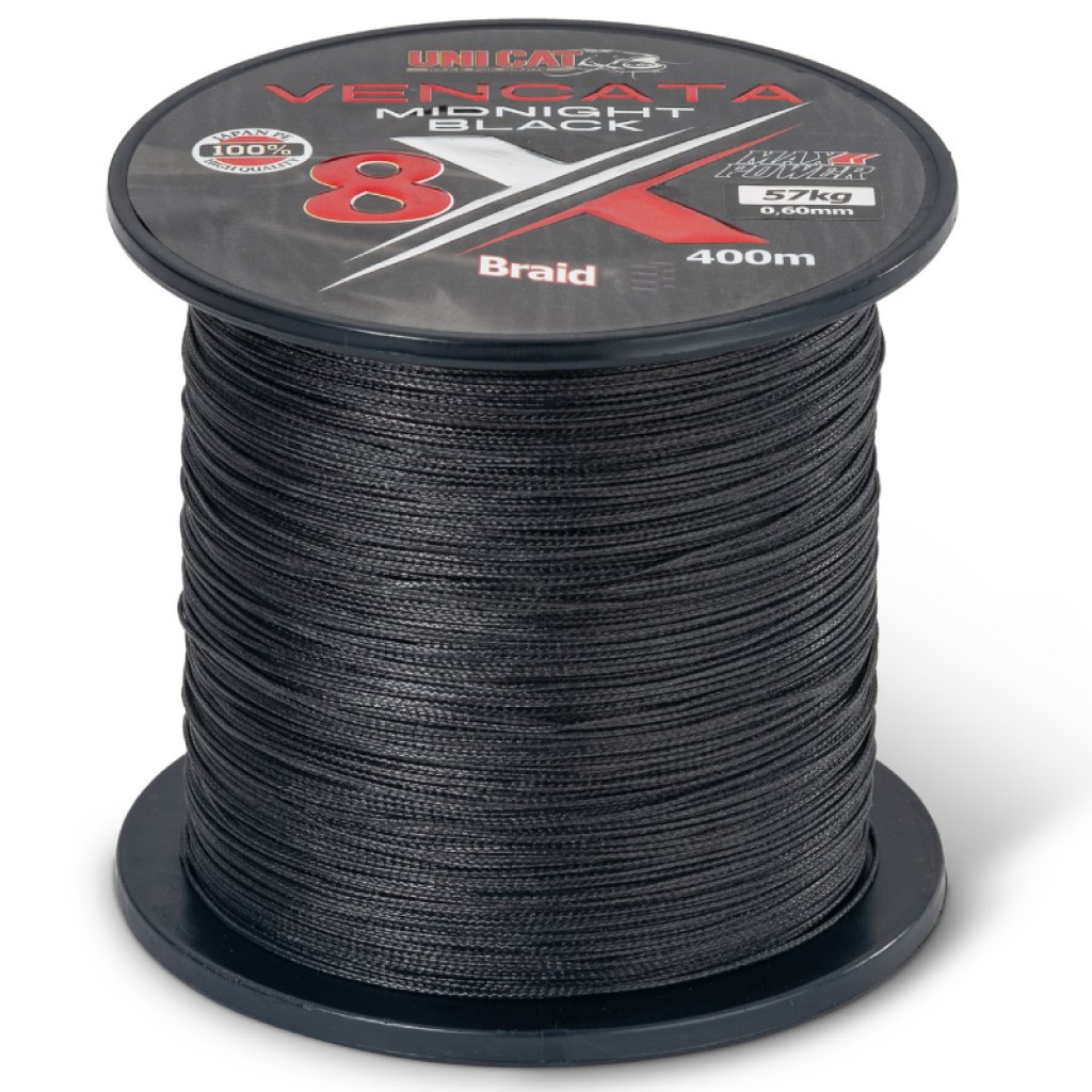Uni Cat šňůra Vencata Midnight Black 8X 400m 0,60mm 57kg