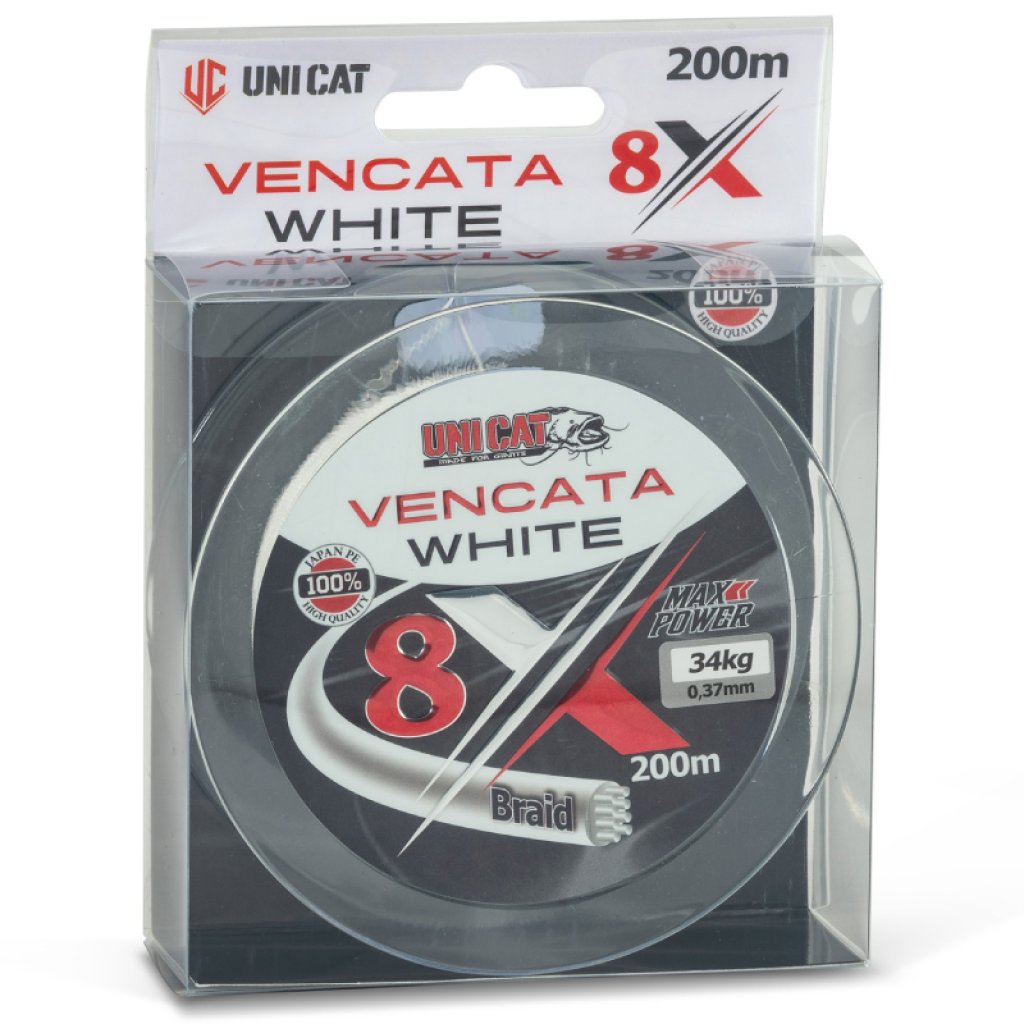 Uni Cat šňůra Vencata White 8X 200m 0,60mm 57kg