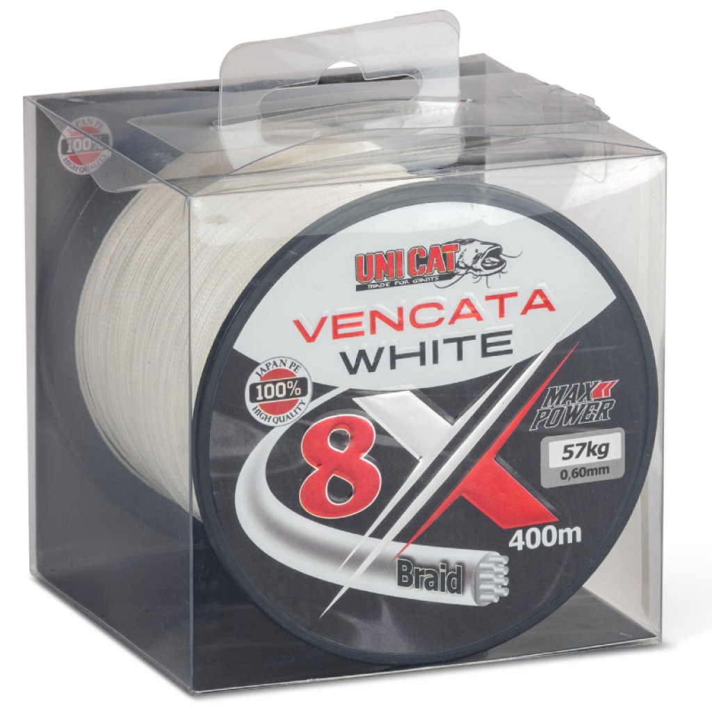 Uni Cat šňůra Vencata White 8X 400m 0,60mm 57kg
