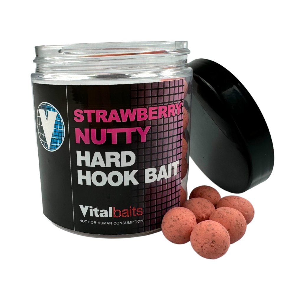 Vitalbaits Boilies Hard Hook Baits Strawberry Nutty 100g 14mm