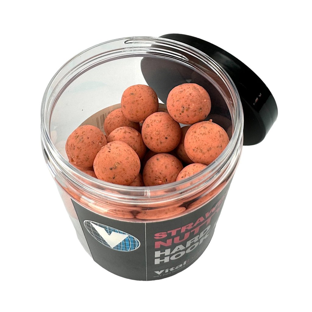 Vitalbaits Boilies Hard Hook Baits Strawberry Nutty 100g 18mm