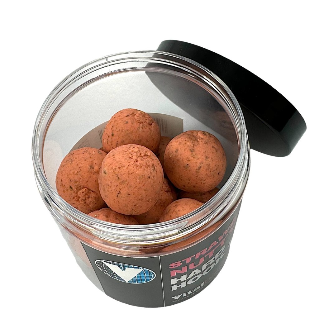Vitalbaits Boilies Hard Hook Baits Strawberry Nutty 100g 24mm