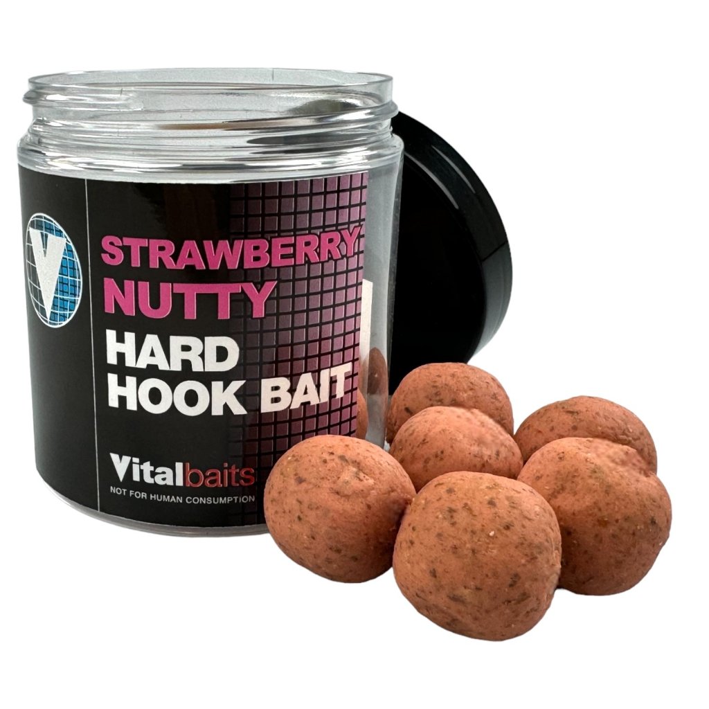 Vitalbaits Boilies Hard Hook Baits Strawberry Nutty 100g 24mm