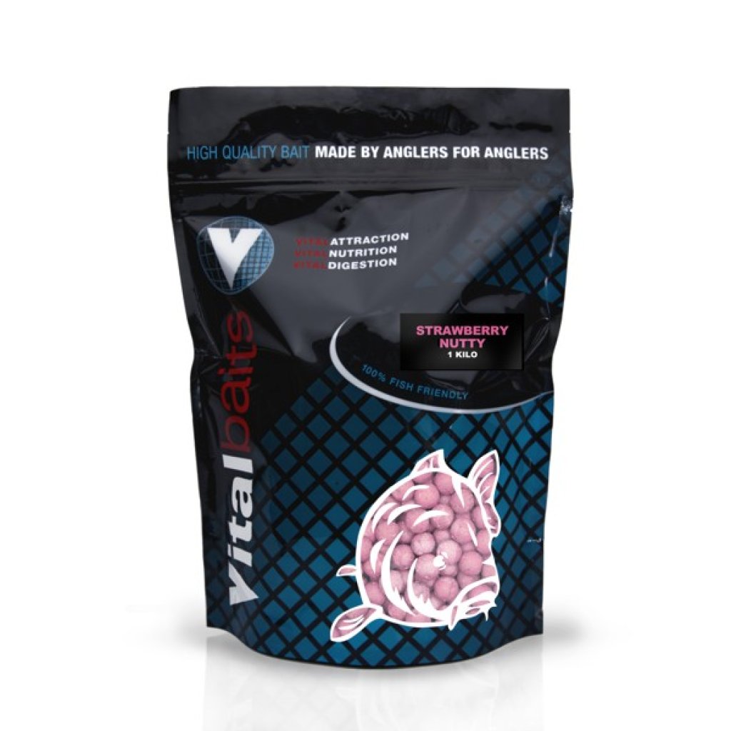 Vitalbaits Boilies Strawberry Nutty 1kg 24mm