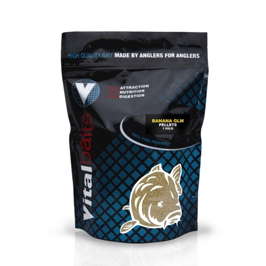 Vitalbaits Pelety Banana GLM 1kg 2mm