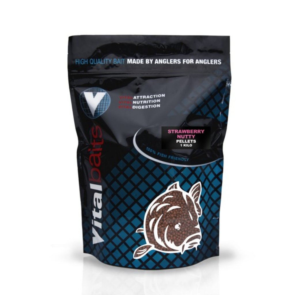 Vitalbaits Pelety Strawberry Nutty 1kg 2mm