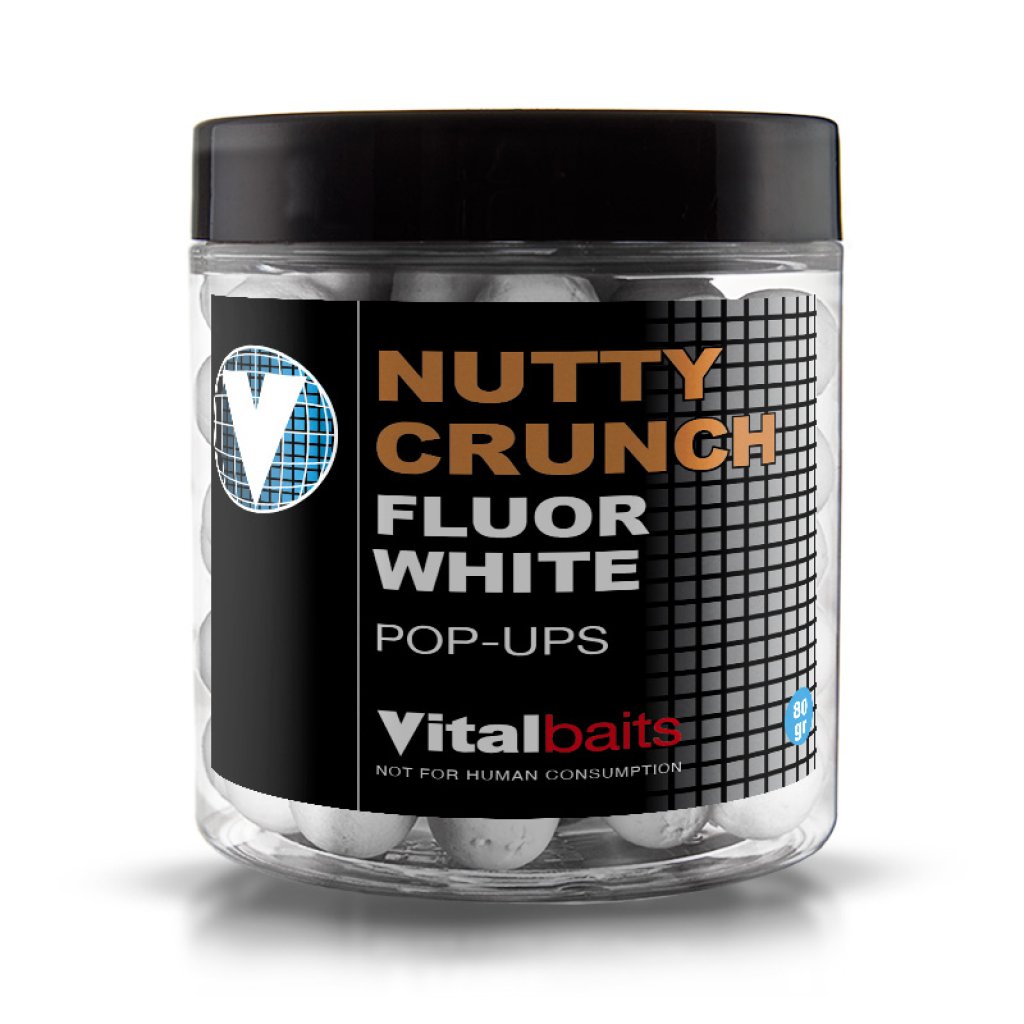 Vitalbaits Pop-Up Nutty Crunch Fluor White 80g 18mm