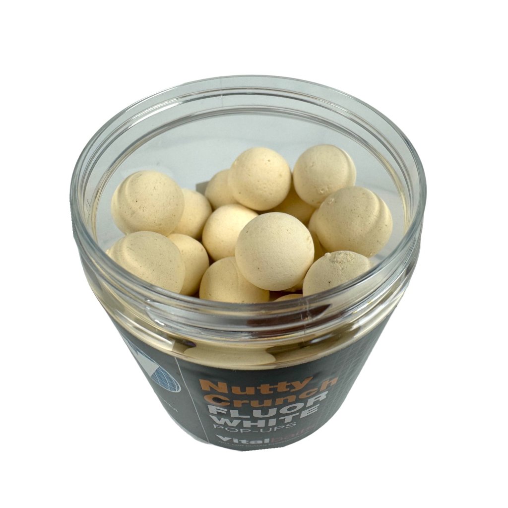 Vitalbaits Pop-Up Nutty Crunch Fluor White 80g 18mm