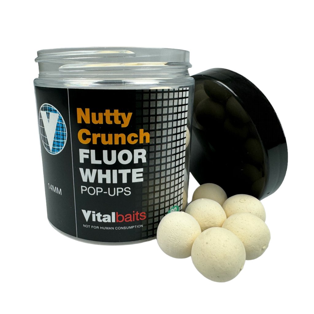 Vitalbaits Pop-Up Nutty Crunch Fluor White 80g 18mm