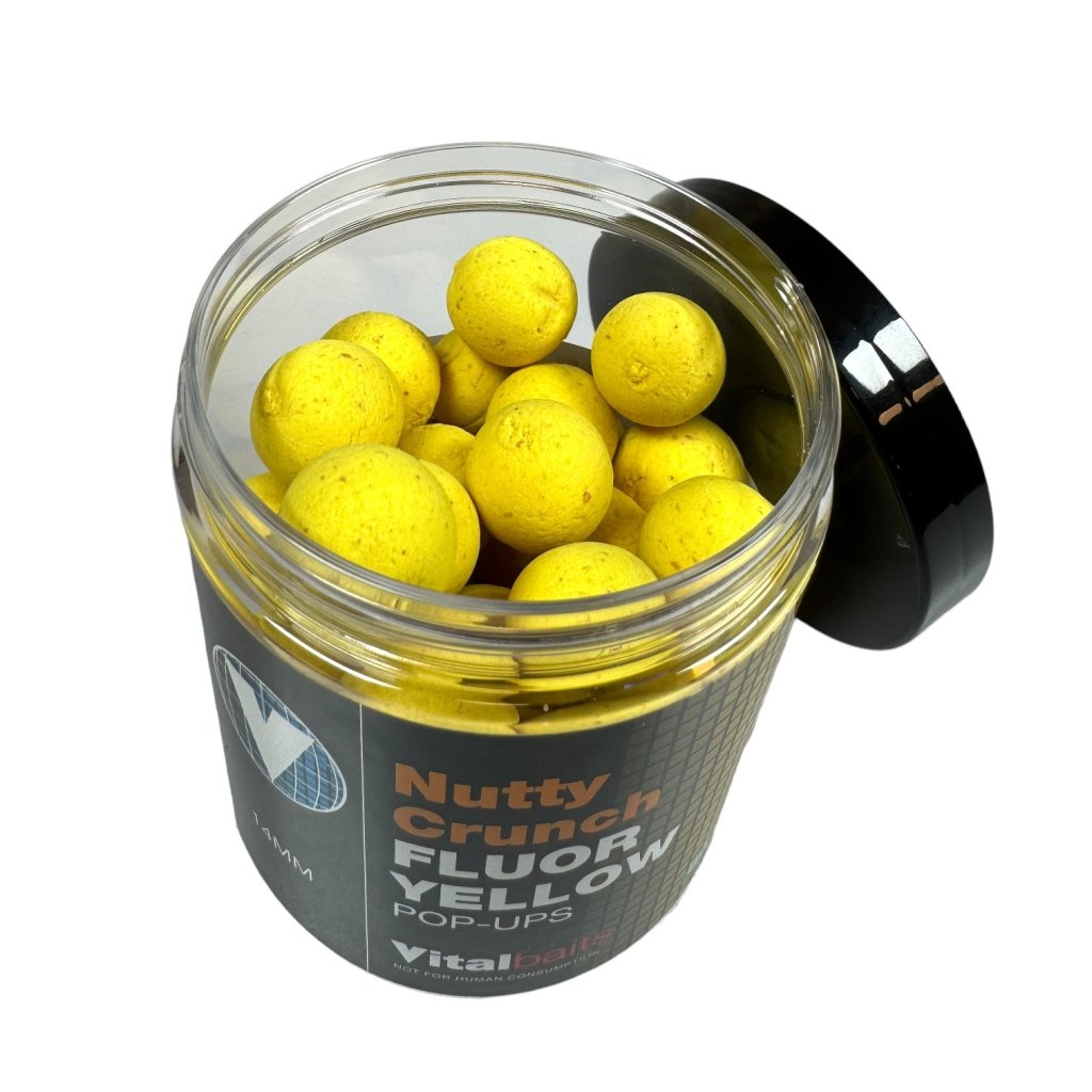 Vitalbaits Pop-Up Nutty Crunch Fluor Yellow 80g 14mm