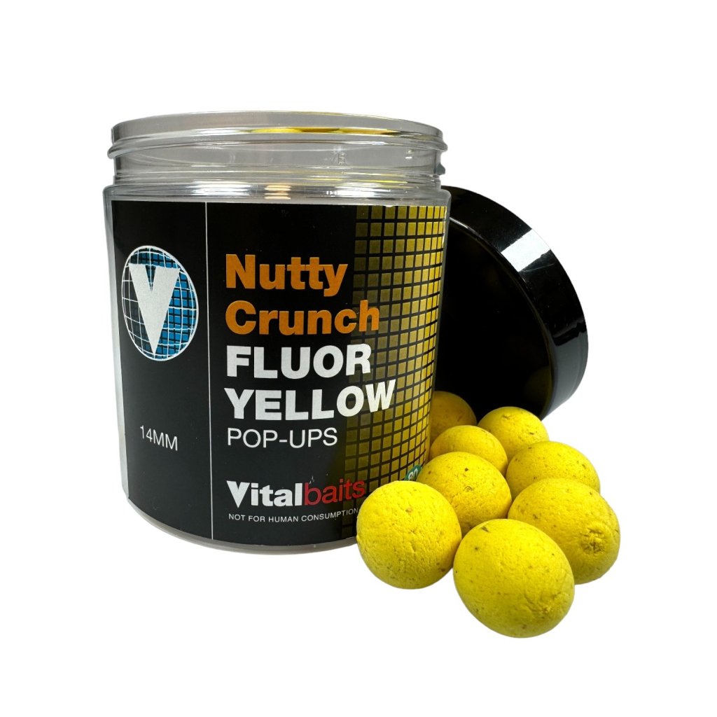 Vitalbaits Pop-Up Nutty Crunch Fluor Yellow 80g 14mm