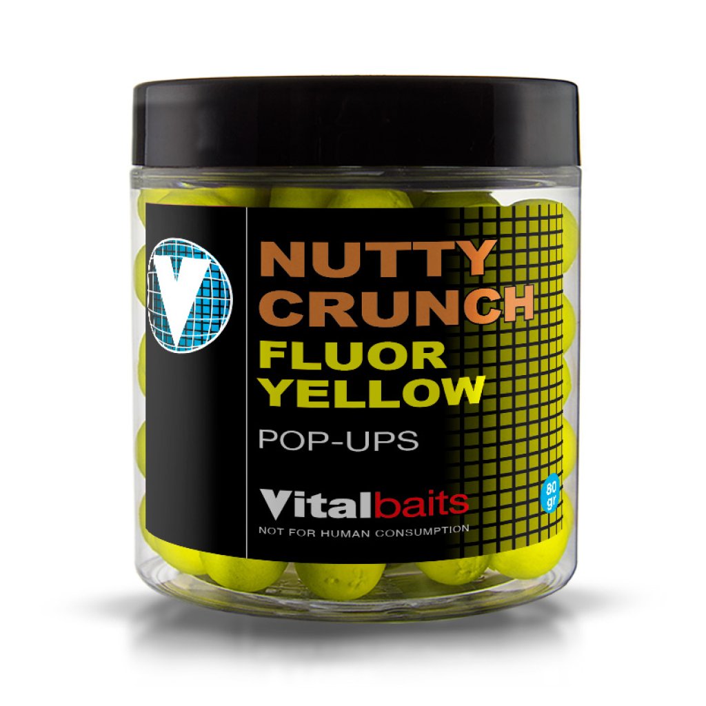Vitalbaits Pop-Up Nutty Crunch Fluor Yellow 80g 18mm