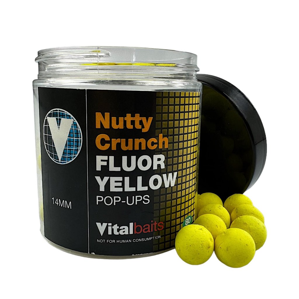 Vitalbaits Pop-Up Nutty Crunch Fluor Yellow 80g 18mm