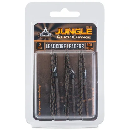 Anaconda olověnka Jungle Quick Change Leadcore Leaders 40lb 80cm 3ks hnědá