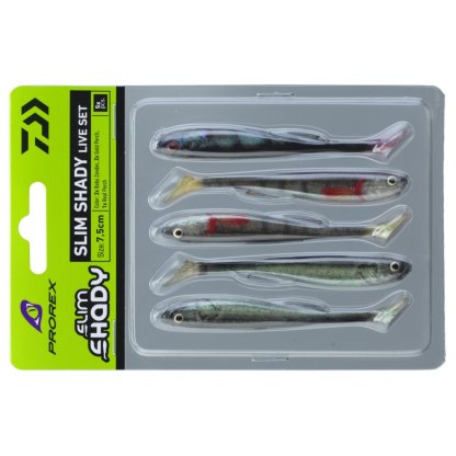 Daiwa Gumová nástraha Prorex Real Slim Shady Live Color Set 7,5cm 3,3g 5ks