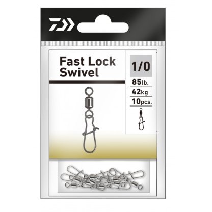 Daiwa Obratlík s karabinkou Fast Lock Swivel Velikost 1 33kg 10ks