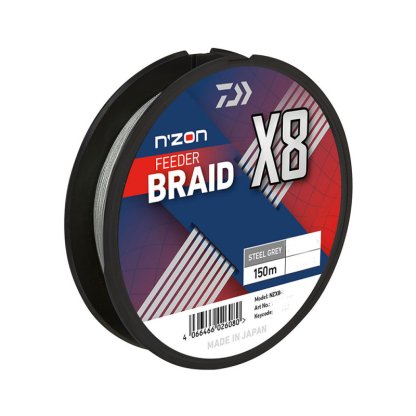 Daiwa Šňůra N'ZON X8 Braid Steel Grey 150m 0,10mm 7kg
