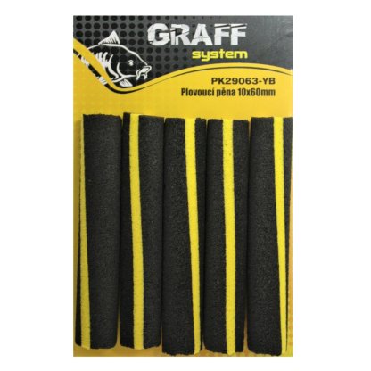 Graff Plovoucí pěna 10mm x 60mm Žluto-černá 5ks