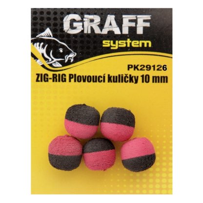 Graff Zig-Rig Plovoucí kuličky 10mm Černá/Červená