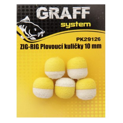 Graff Zig-Rig Plovoucí kuličky 10mm Žlutá/Bílá