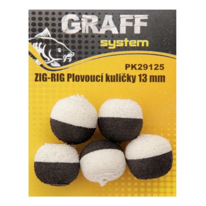 Graff Zig-Rig Plovoucí kuličky 13mm Černá/Bílá